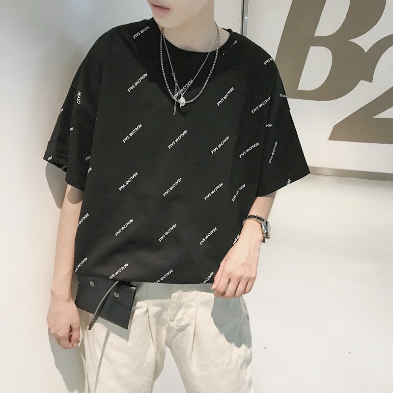 FINDSENSE H1 2018 夏季 新款 ins 超火字母印花 寬鬆 男女 情侶T恤 短袖 潮流 男上衣