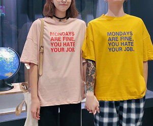 FINDSENSE H1 2018 夏季 新款 情侶 字母印花 寬鬆 五分袖 男女 T恤 短袖 時尚 潮上衣