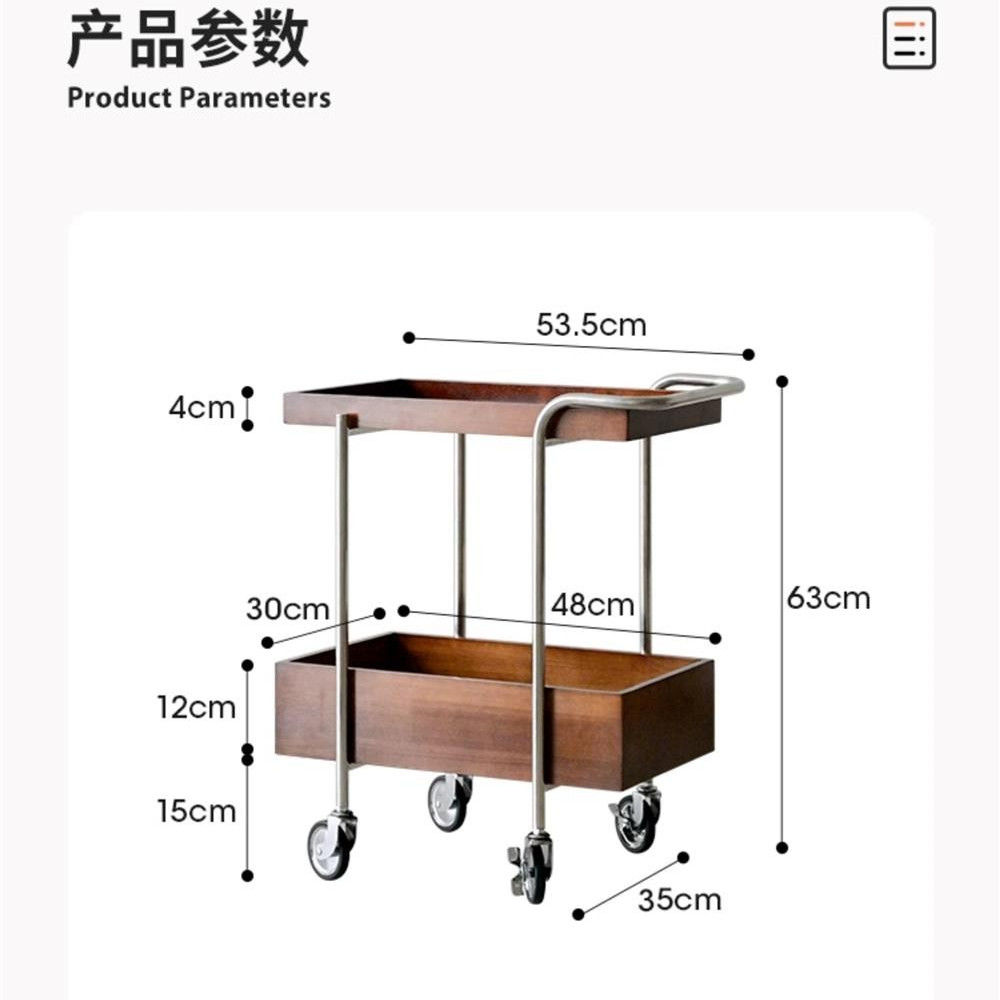 免運附發票 收納推車 餐具車 茶水推車 首單直降北歐實木推車邊幾小戶型客廳沙發邊幾可移動帶輪小推車 快速出貨
