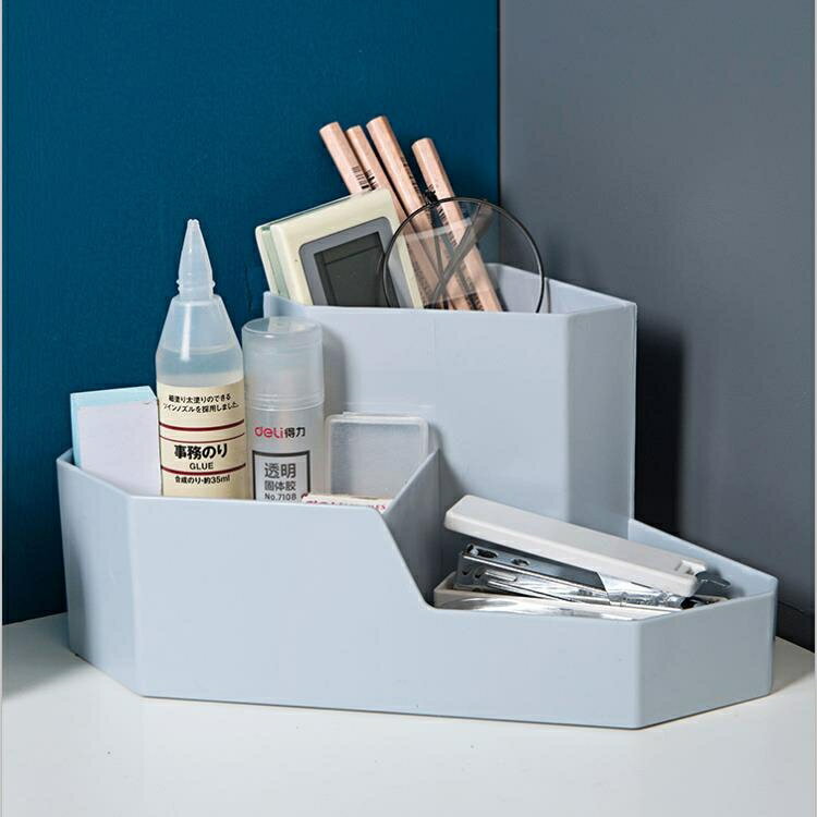❀樂天優選好物❀整理盒塑料化妝品置物架桌面轉角收納盒分格【極有家】
