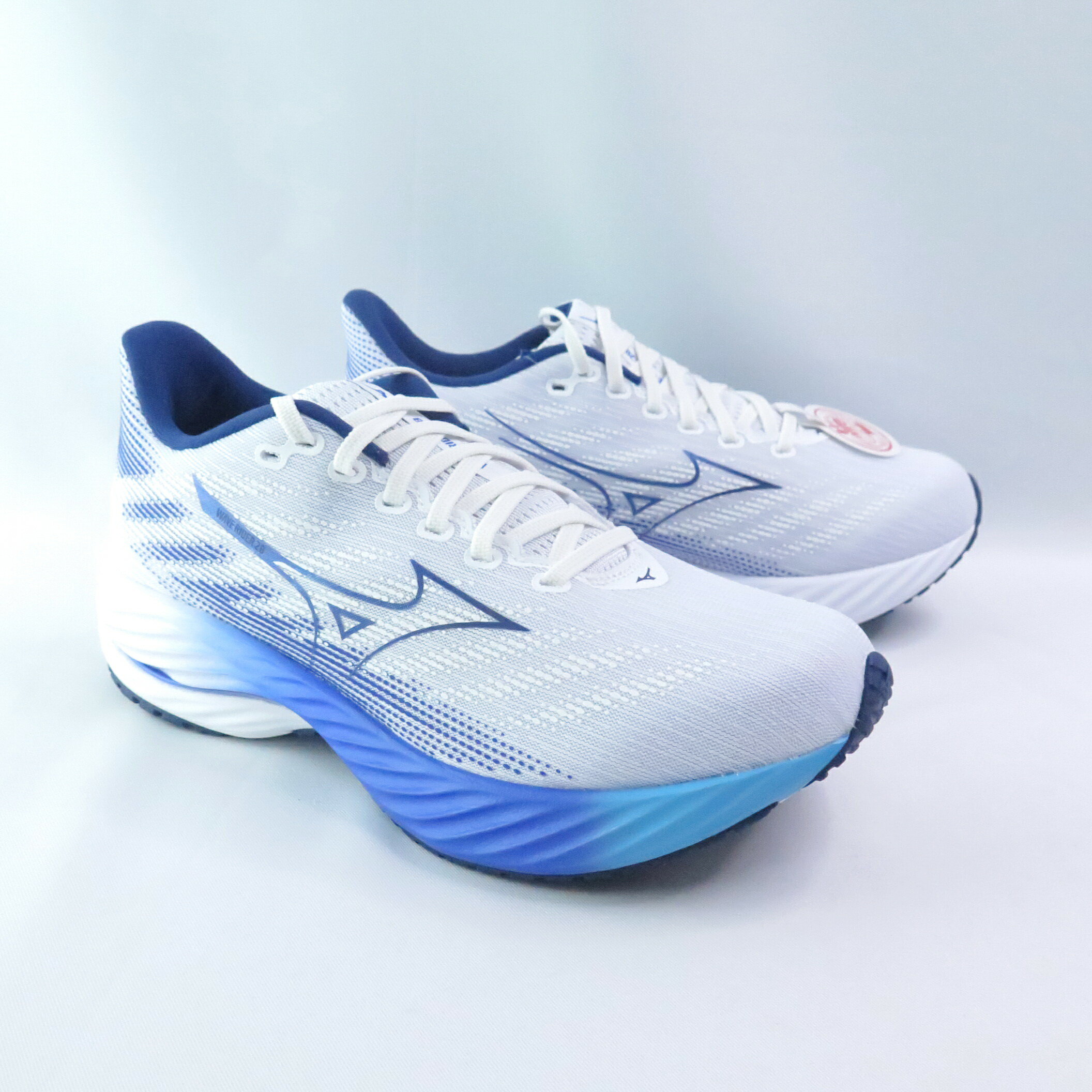 Mizuno J1GC240401 WAVE RIDER 28 SW 男慢跑鞋 4E超寬楦 白藍【iSport愛運動】