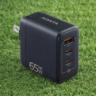 威剛 65W充電器 ADATA 65W 氮化鎵 3孔 電源供應器 PD QC 快充 USB-C 充電頭 豆腐頭