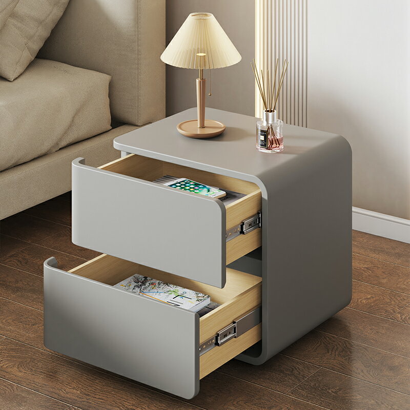 【免運】美雅閣| 奶油風床頭櫃實木現代簡約儲物櫃小型臥室床邊櫃小櫃子簡易收納櫃