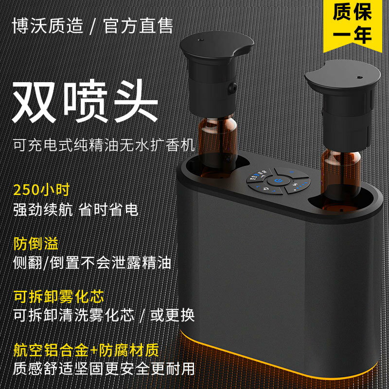 雙噴擴香機USB充電香薰芳療自動噴香機精油儀一鍵切換兩種香 雙11全館免運