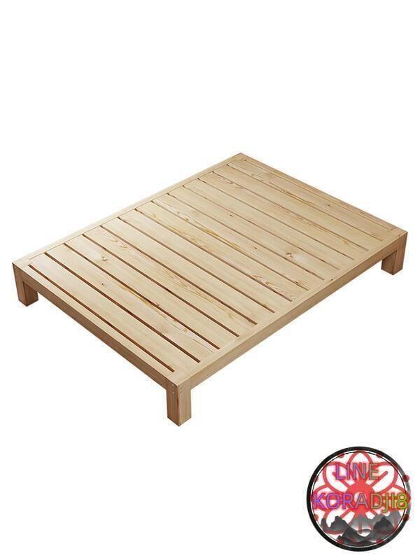 實木床 現代簡約實木雙人床無床頭榻榻米旅店專用床架出租房經濟型單人床