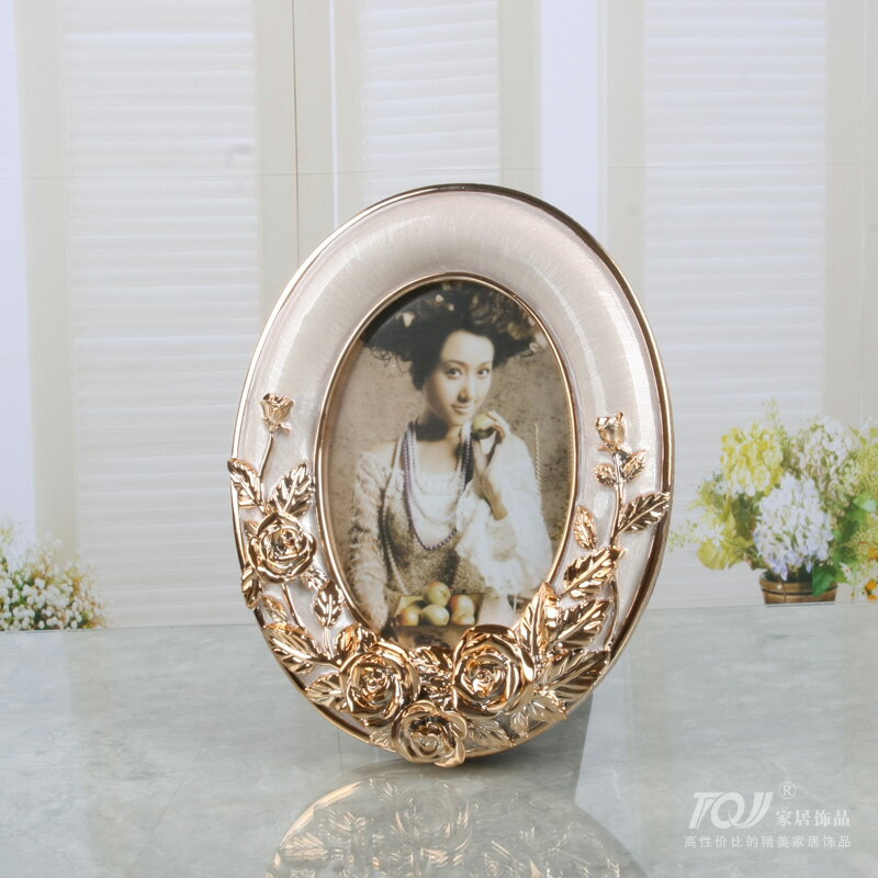 TQJ創意7寸/10寸歐式橢圓形擺臺相框/結婚/生活照像框/97