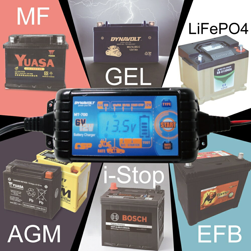 【CSP】多功能脈衝式汽車機車智能充電器(MT700) 充電 檢測 維護電池 多段式 全自動 全電壓 6V 12V