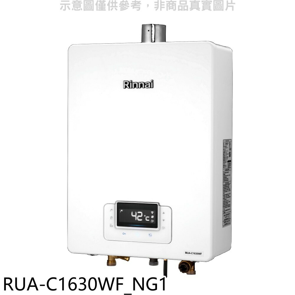 APP下單4%點數★林內【RUA-C1630WF NG1】16公升恆溫強排FE式熱水器天然氣(7-11商品卡1900元)