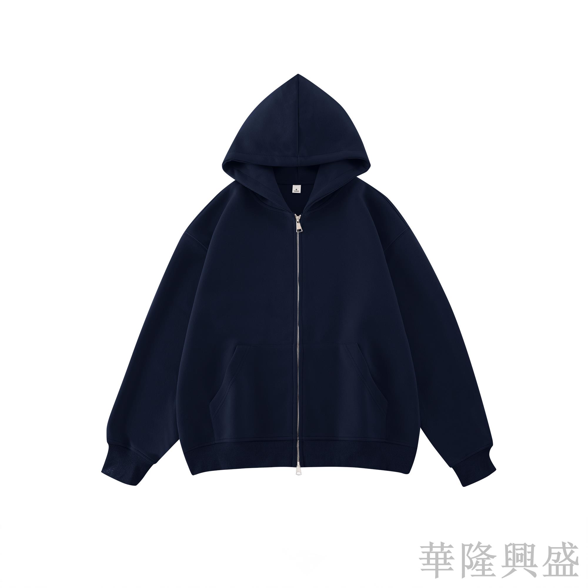 小V 美式灰白色衛衣女春秋薄款oversize復古連帽外套寬松慵懶開衫上衣