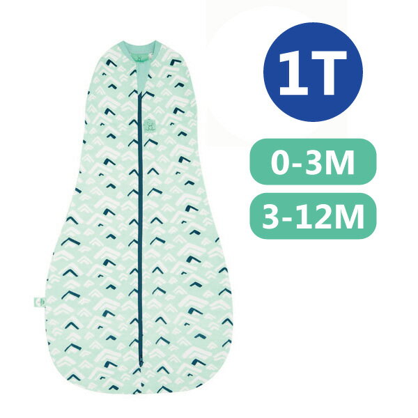 【贈寶寶乳液旅行包30ML-6/30】ergoPouch 二合一舒眠包巾1T(夏季款)(0-3M/3-12M) 懶人包巾-浪花綠