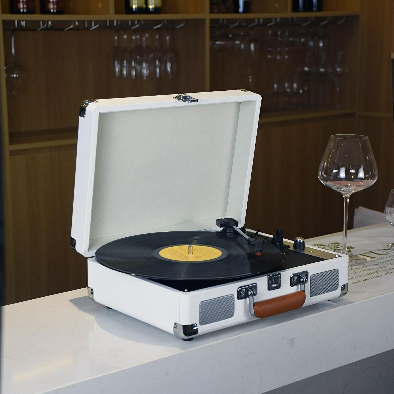 可打統編便攜式手提黑膠唱片機老式留聲機復古歐式高檔新婚禮物小眾高級| 雲上精品百貨| 樂天市場Rakuten