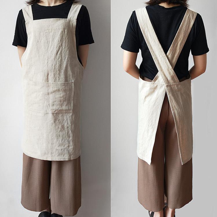 圍裙女時尚男工作服家用廚房防水油定制logo印字可愛日式背帶韓版「限時特惠」