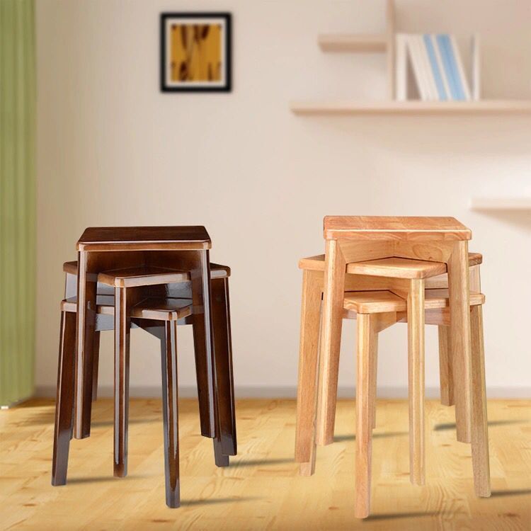 實木高凳 實木凳子木質北歐客廳方凳創意餐凳簡約餐桌經濟型成餐凳可重疊【MJ191267】