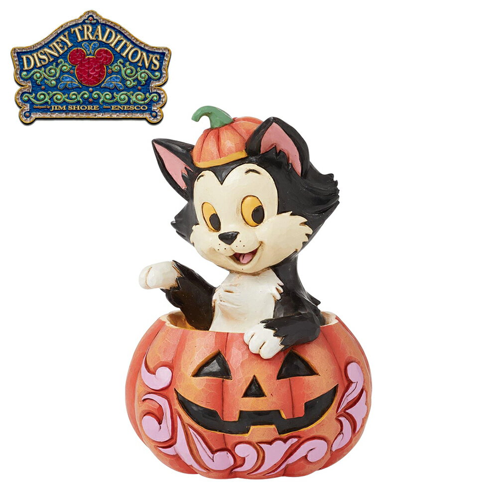 【正版授權】Enesco 費加洛 在萬聖節南瓜裡 塑像 公仔 精品雕塑 迪士尼 Disney - 438402
