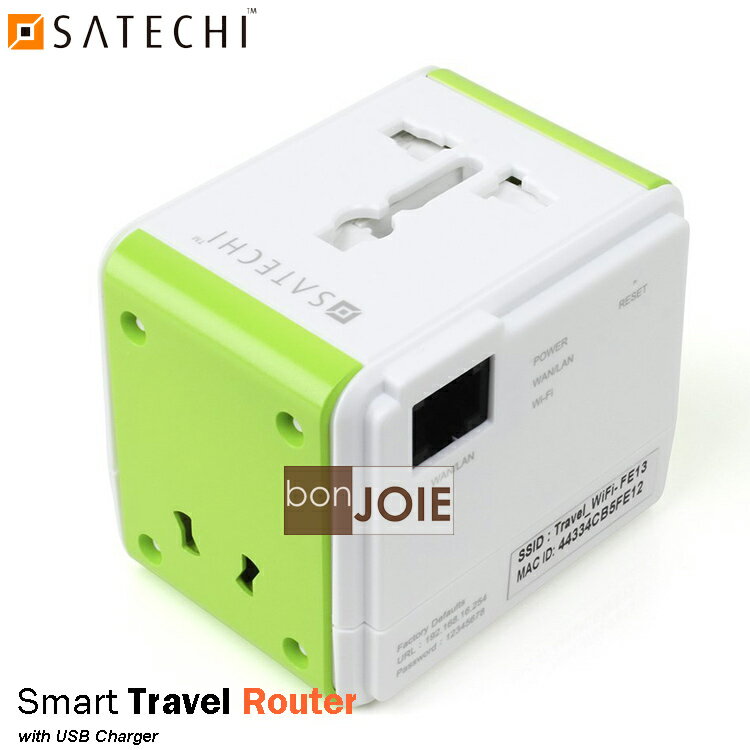 <br/><br/>  ::bonJOIE:: 美國進口 Satechi Smart Travel Router with USB Port 旅行插座 (內建 Router) 萬國 萬用 轉換頭 插頭 插座 電源插頭 轉接頭<br/><br/>