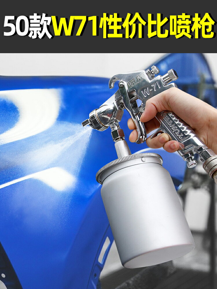 噴漆槍 油漆槍 噴漆槍w71氣動油漆噴槍噴壺霧化汽車噴涂槍涂料噴漆工具神器『XY39533』 1