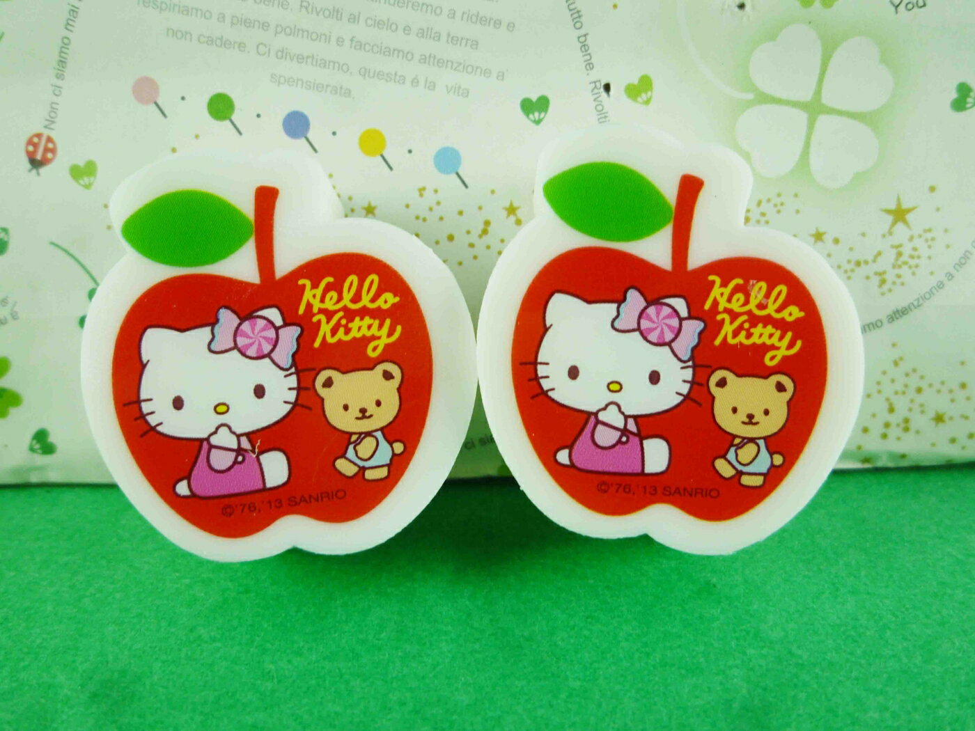 【震撼精品百貨】Hello Kitty 凱蒂貓 橡皮擦組-2入紅蘋果 震撼日式精品百貨