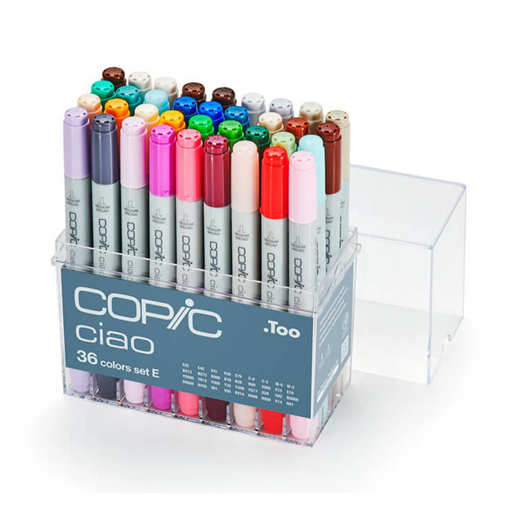 日本原裝進口 COPIC Ciao 第三代 圓桿麥克筆 36 Color Set E 36色 E色系 36E /盒 (原廠公司貨)