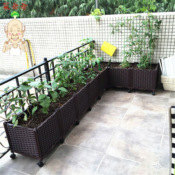 大陽臺種菜盆 庭菜園加深種植箱 室外花盆蔬菜花槽大