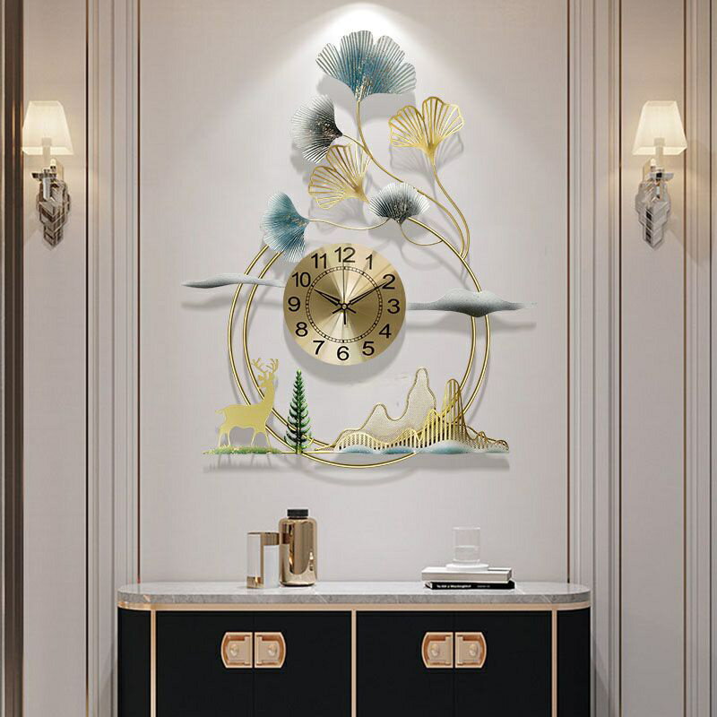北歐客廳鐘錶 靜音時鐘 牆上裝飾鐘錶 個性創意家用時鐘 時尚大氣靜音掛鐘 居家裝飾