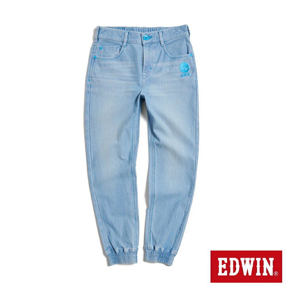 EDWIN EDGE x JERSEYS迦績 超彈力錐形束口牛仔褲-女款 石洗藍