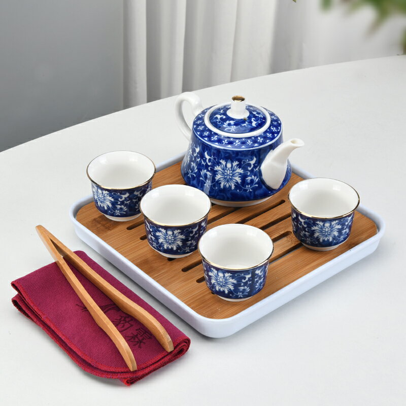 陶瓷旅行便攜式功夫茶具套裝家用茶杯茶盤茶壺辦公茶具配件
