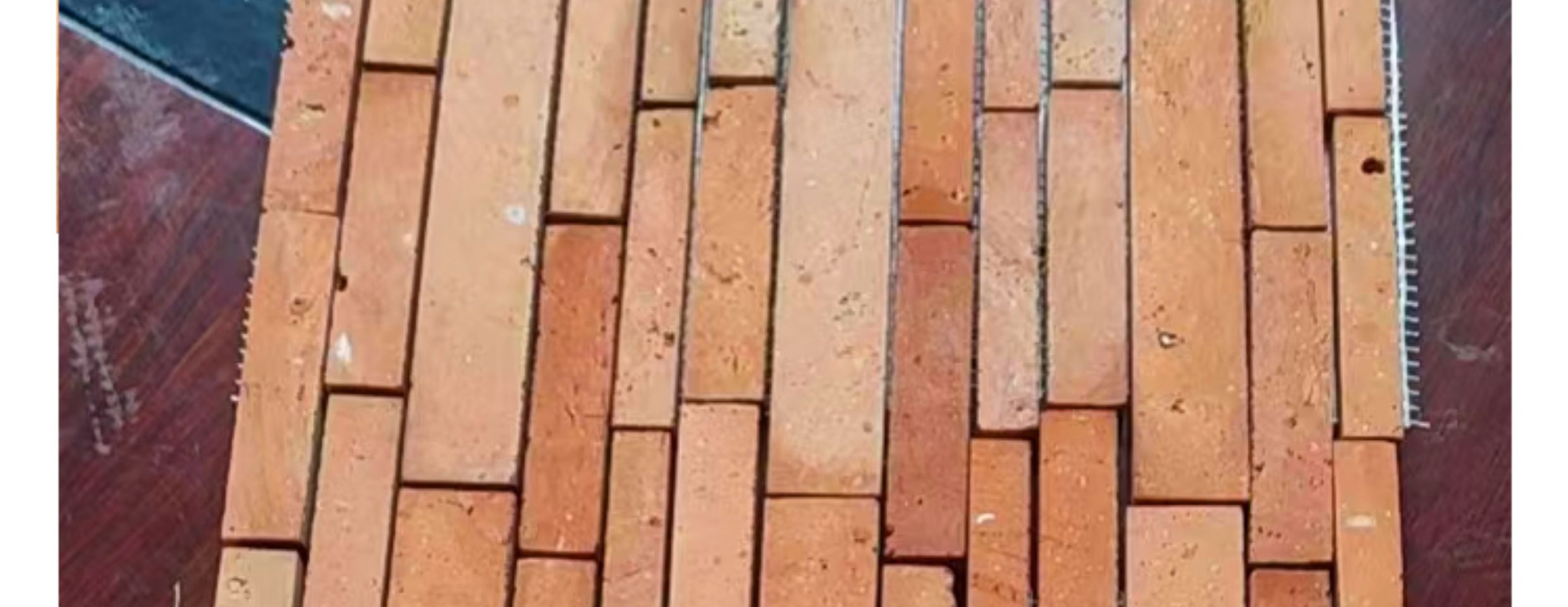 【廠家直銷】紅磚長短條馬賽克石材六角馬賽克文化仿古磚老紅磚真磚切割