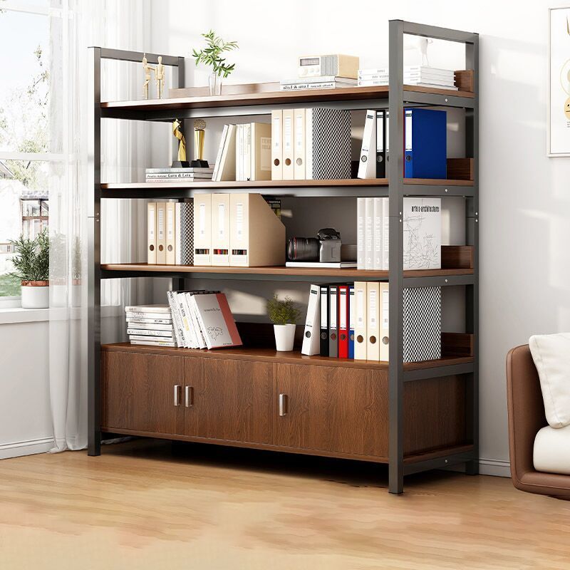 書架落地簡易鋼木貨架儲物架簡約書櫃家用客廳多層鐵藝收納置物架