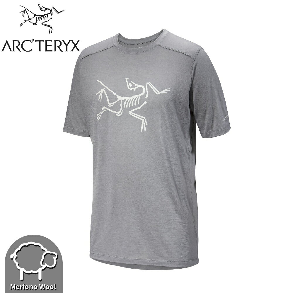 【ARC'TERYX 始祖鳥 男 Ionia Logo 羊毛短袖圓領衫《太空灰》】X000006796/棉T/運動衫/排汗衣