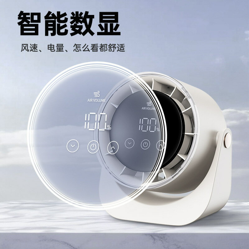 桌面風扇辦公室小型靜音家用USB充電超長續航掛壁立式循環小風扇【北歐家居生活】