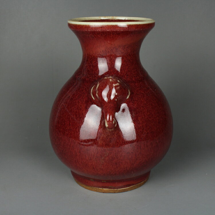 中国美術 古玩 红釉雙耳花瓶 置物 中国美術 古玩 红釉雙耳花瓶 置物 中国美術 古玩 红釉雙耳