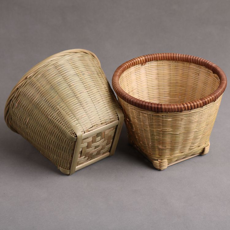 包郵竹編小籮筐家用純手工竹編筐籃小家居桌面擺件零食雜物收納筐 2
