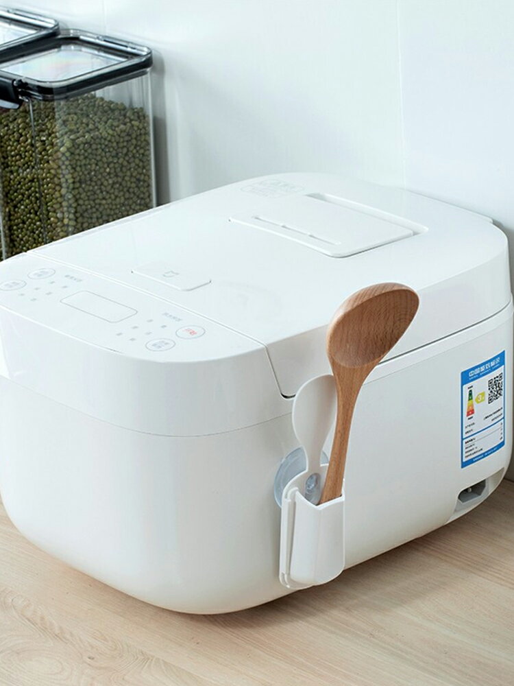 創意飯勺收納架廚房電飯鍋煲放飯鏟託掛架吸盤式飯勺座置物架家用