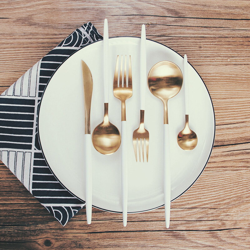 不銹鋼刀叉勺 葡萄牙同款西餐餐具 創意禮品牛排刀叉甜品勺咖啡勺