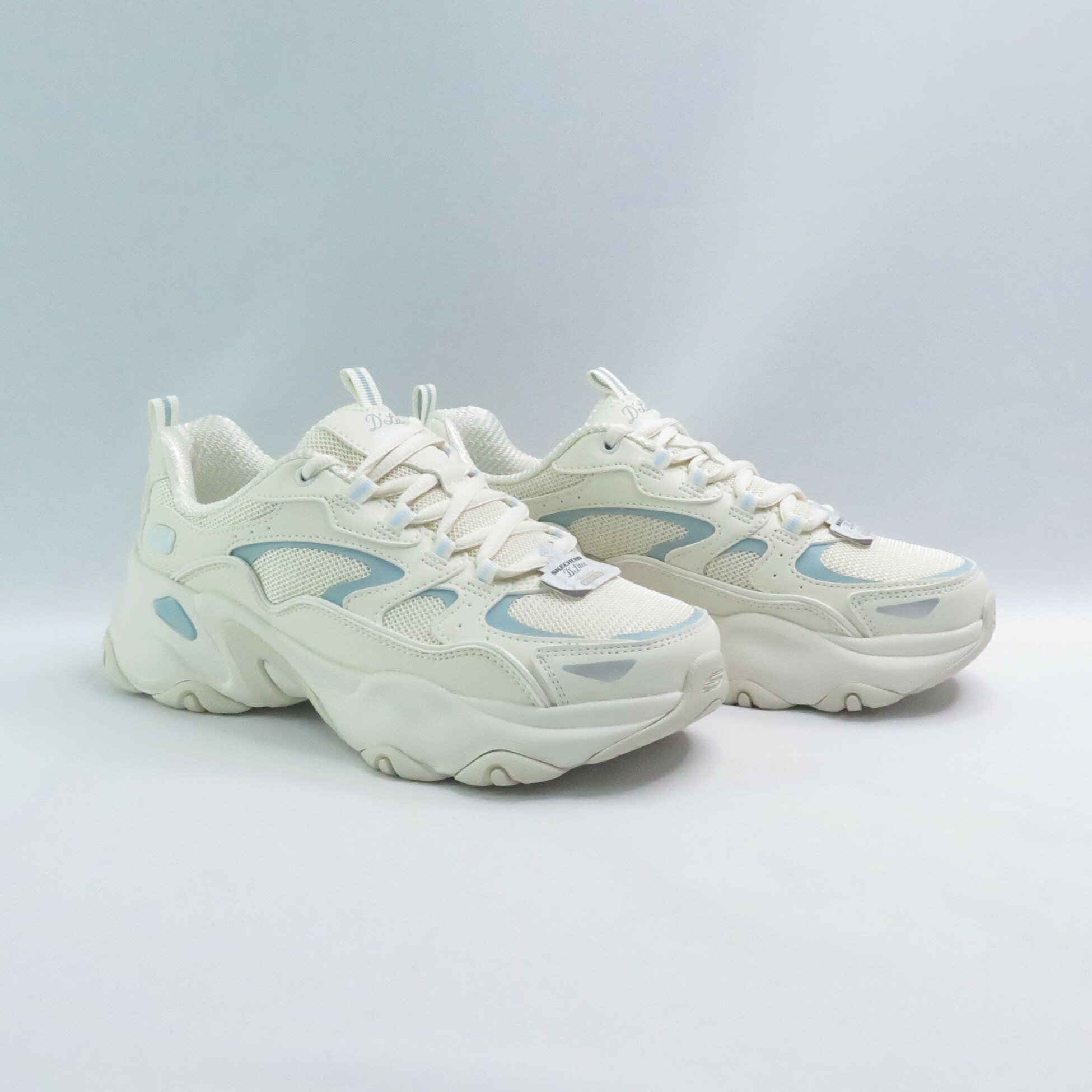Skechers 150520NTBL 女休閒鞋 D LITES 老爹鞋 厚底 米/淡藍【iSport愛運動】