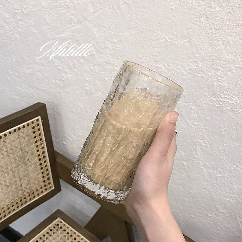 高顏值透明玻璃杯子女夏茶杯便攜家用大容量喝水辦公室咖啡飲料杯
