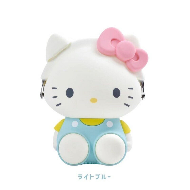【震撼精品百貨】Hello Kitty_凱蒂貓日本SANRIO三麗鷗 Kitty 造型矽膠零錢包 p+g design (淺藍坐姿款)*78255