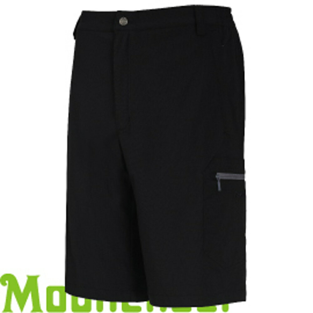 【Mountneer 山林 男 彈性抗UV休閒短褲 黑】11S17休閒褲/運動褲/彈性褲/排汗褲