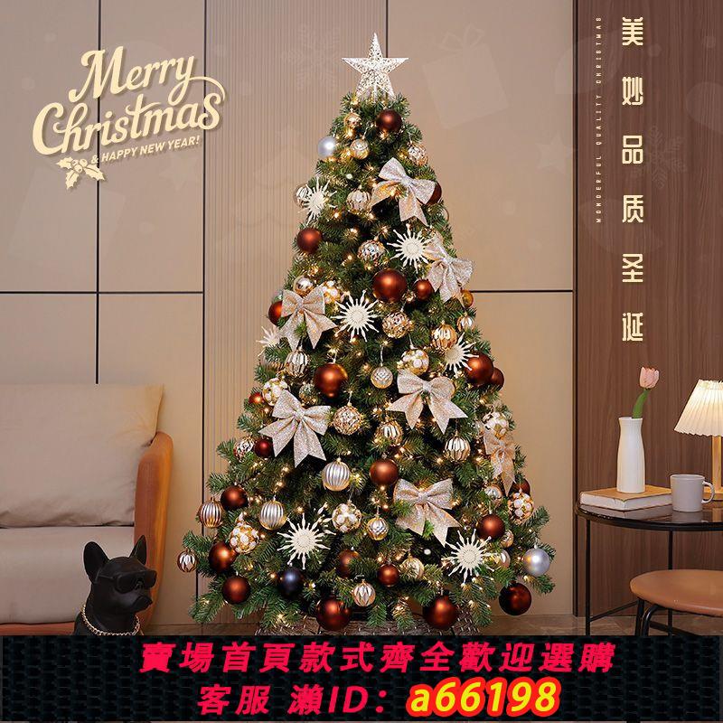 【臺灣公司 可開發票】聖誕加密豪華大型聖誕樹高階感ins風發光diy家用裝飾擺件2024新款