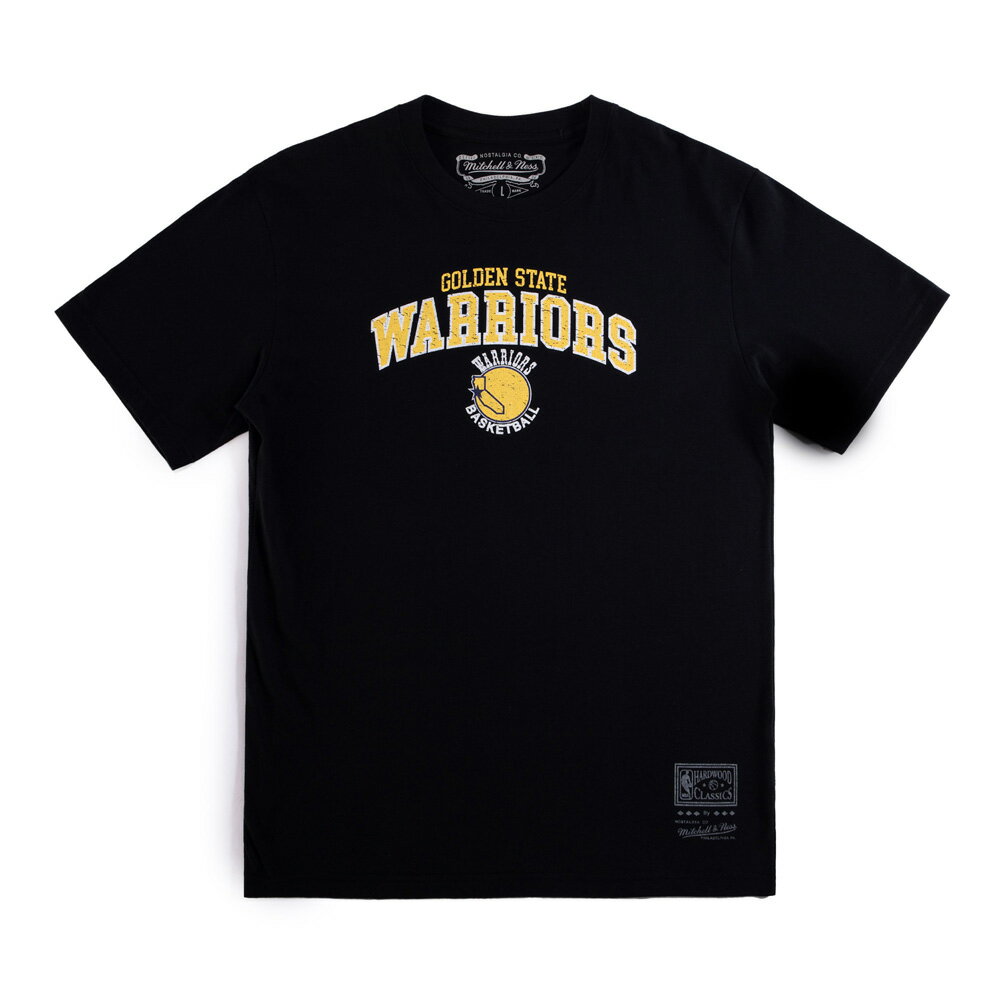 【滿千折百】MITCHELL & NESS 短T TEAM ARCH LOGO DAD 勇士 黑黃 短袖 男 MNTS015GSWB