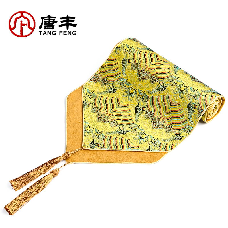 唐豐新中式禪意桌旗家用茶桌茶旗長茶幾桌布中國風餐桌布藝簡約A
