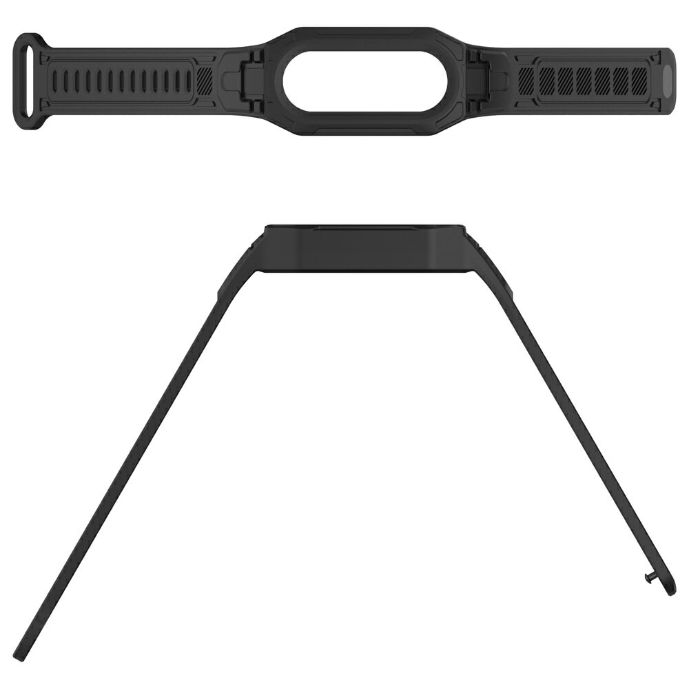 【一體式矽膠錶帶】適用 Xiaomi 小米 手環 5 6 7 8 9 鎧甲 錶帶+保護殼 防摔 運動腕帶 4