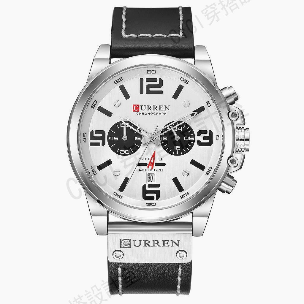 curren  8314 時尚潮流 商務休閒 男士手錶 運動六針 石英錶  防水日曆男表【亞德機械五金家居】 7