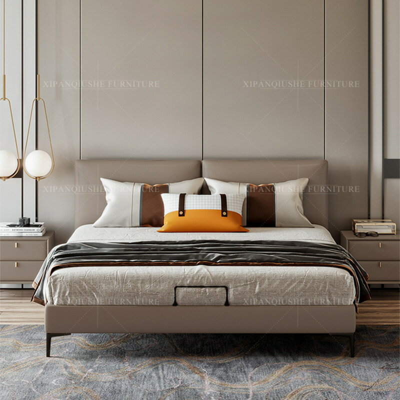 優樂悅~輕奢真皮床主臥1.8米雙人北歐極簡高檔軟包床小戶型現代簡約婚床