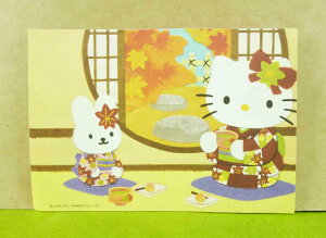 【震撼精品百貨】Hello Kitty 凱蒂貓 造型卡片-喝茶 震撼日式精品百貨