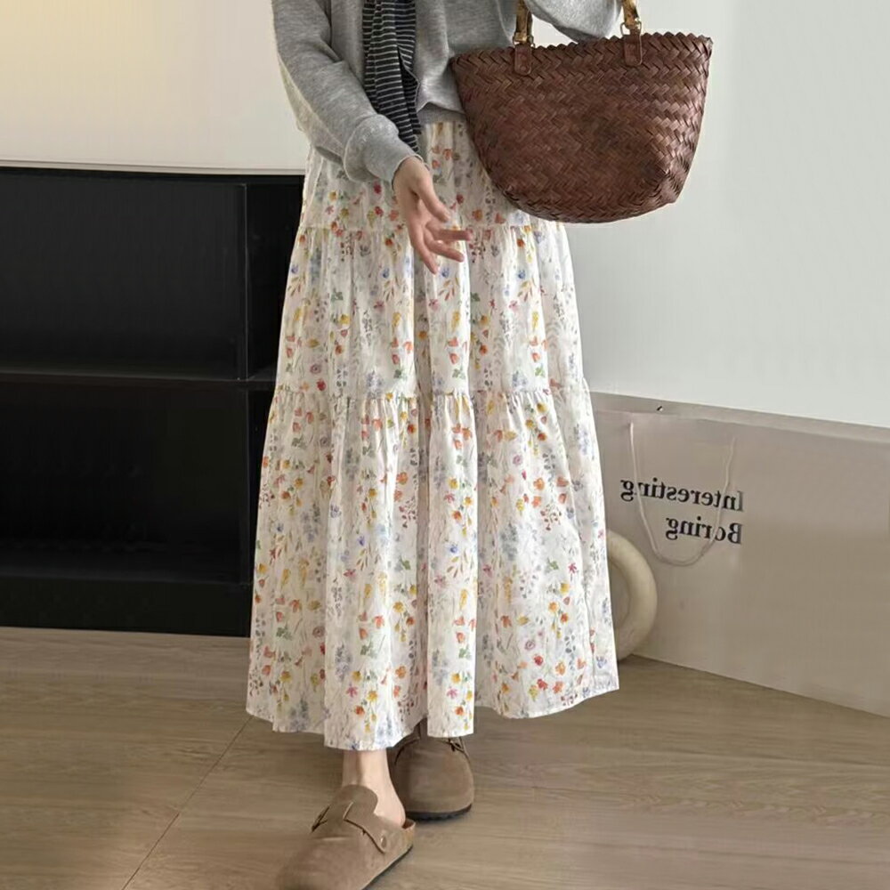 ＊ORead＊小清新高腰碎花半身裙(圖片色M~2XL)