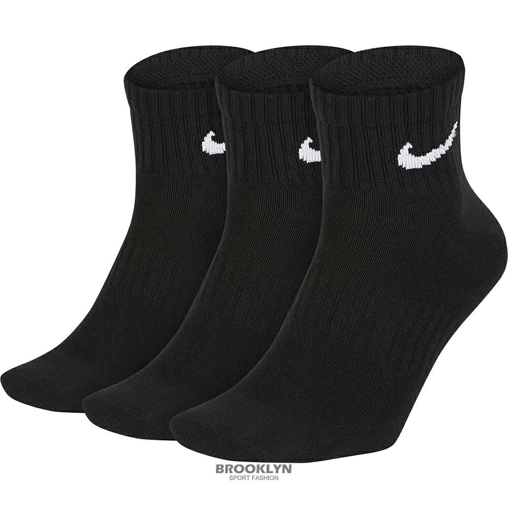 【滿額現折300】NIKE 襪子 運動襪 EVERYDAY 三雙一組 黑襪 襪子 短襪 (布魯克林) SX7677-010
