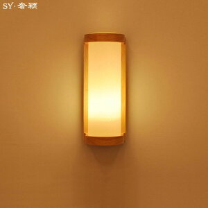 壁燈射燈 led簡約現代壁燈 臥室床頭客廳過道書房北歐實木原木燈 具創意