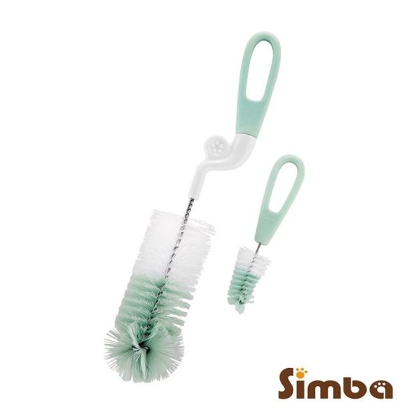 小獅王Simba 旋轉式奶瓶刷 (尼龍軟毛) 粉綠色 S1450 (贈隨意掛勾) 專品藥局【2013242】
