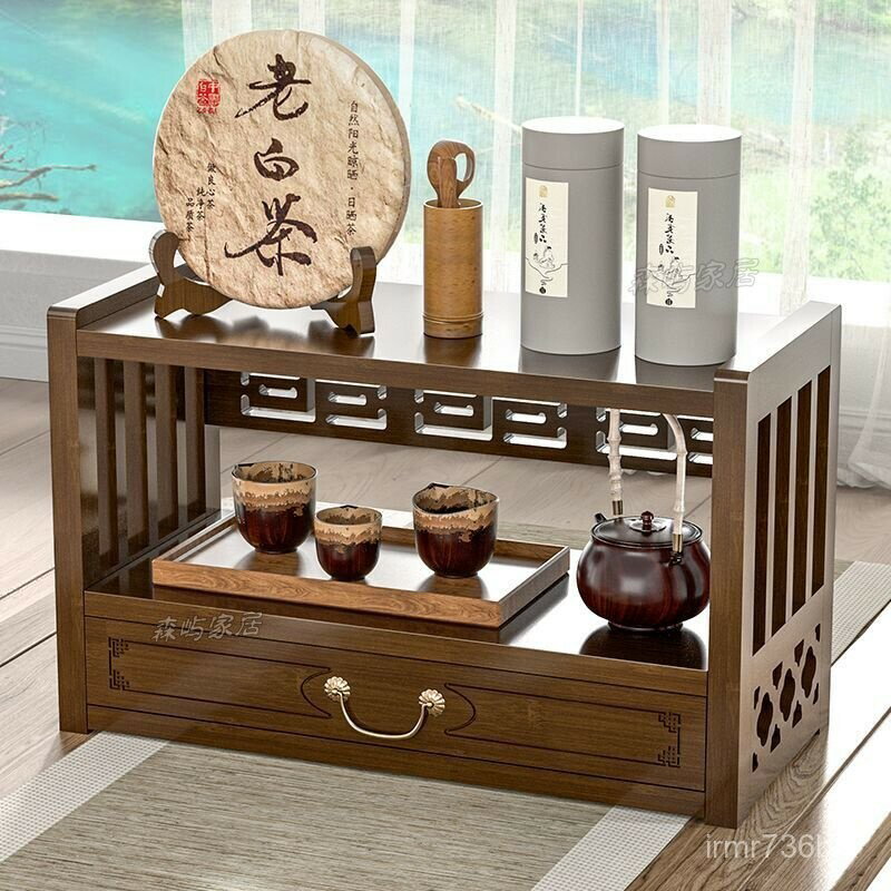 【免運 可開發票】茶具收納架 置物架 桌麵博古架茶葉架茶具展示架中式茶櫃置物架辦公室桌上收納多寶閣